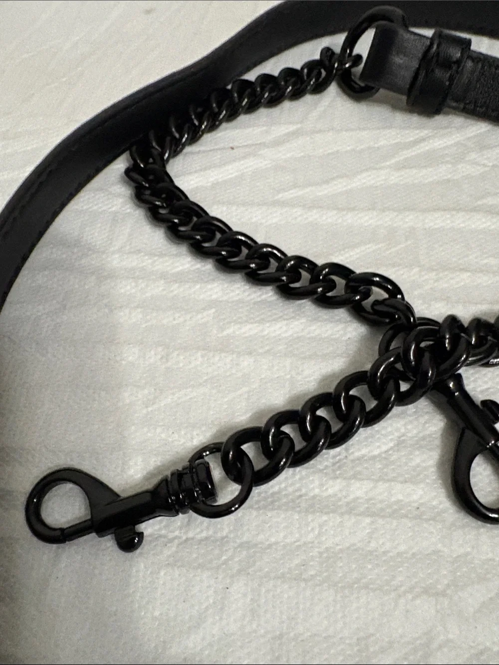 Leather & Chain Crossbody Strap